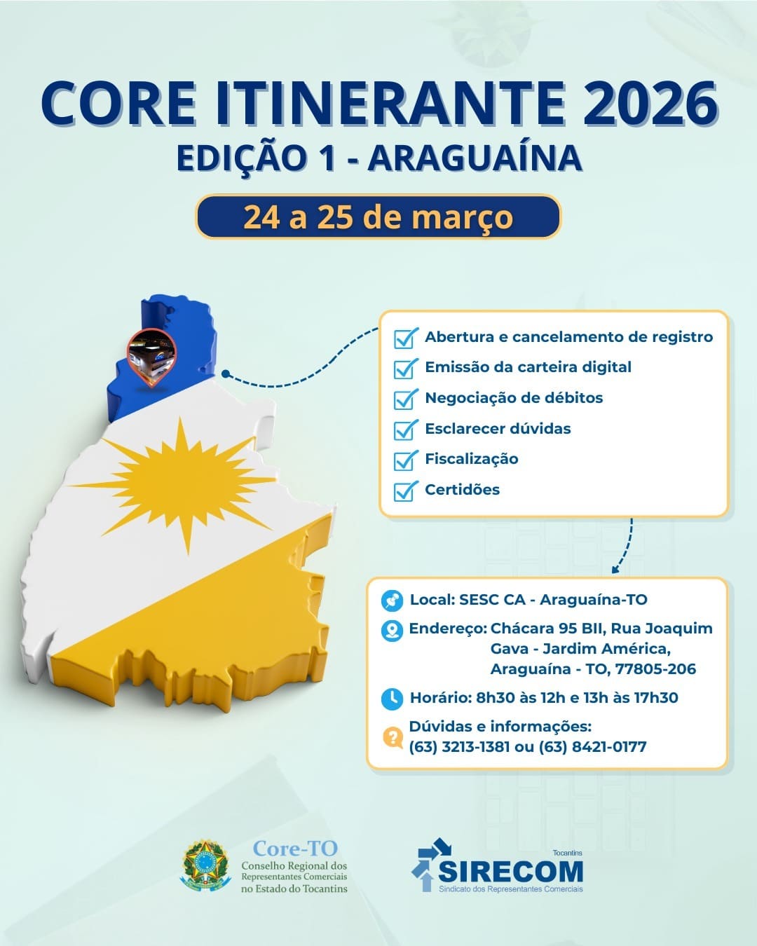 Banner Projeto Core Itinerante Araguaína